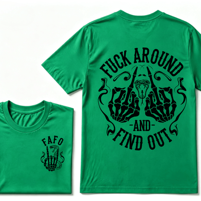 Fuck Around and Find Out Middle Finger Snake Head with Smoke T-Shirt