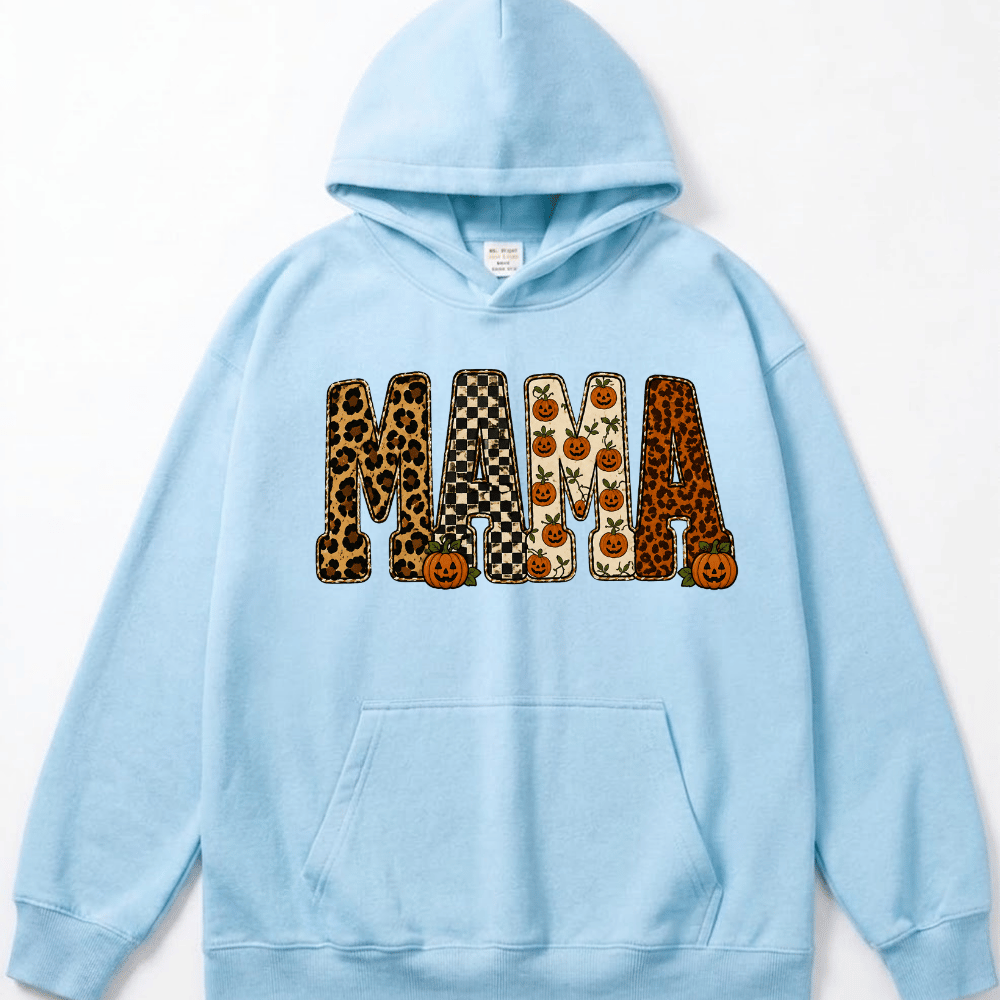 MAMA Halloween Pattern Pumpkin Hoodie