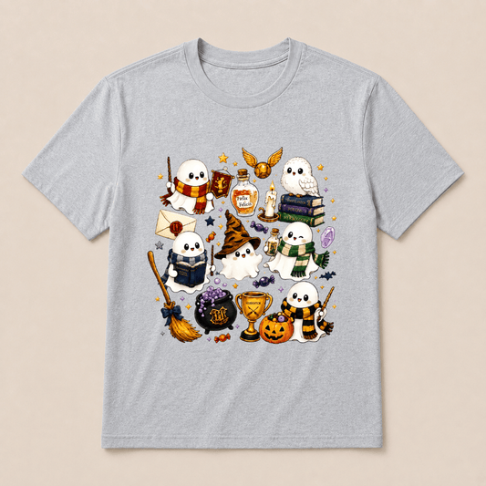 Halloween Cute Magical Ghost T-Shirt, Cozy Halloween Party Shirt