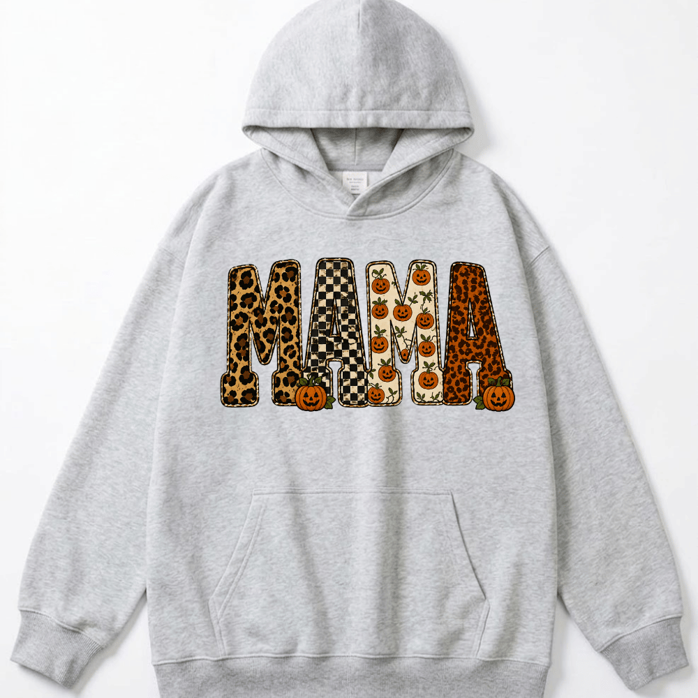 MAMA Halloween Pattern Pumpkin Hoodie