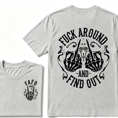 Fuck Around and Find Out Middle Finger Snake Head with Smoke T-Shirt