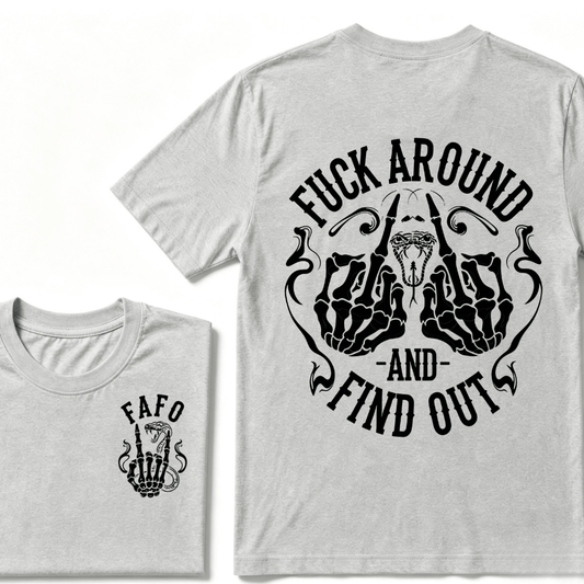 Fuck Around and Find Out Middle Finger Snake Head with Smoke T-Shirt
