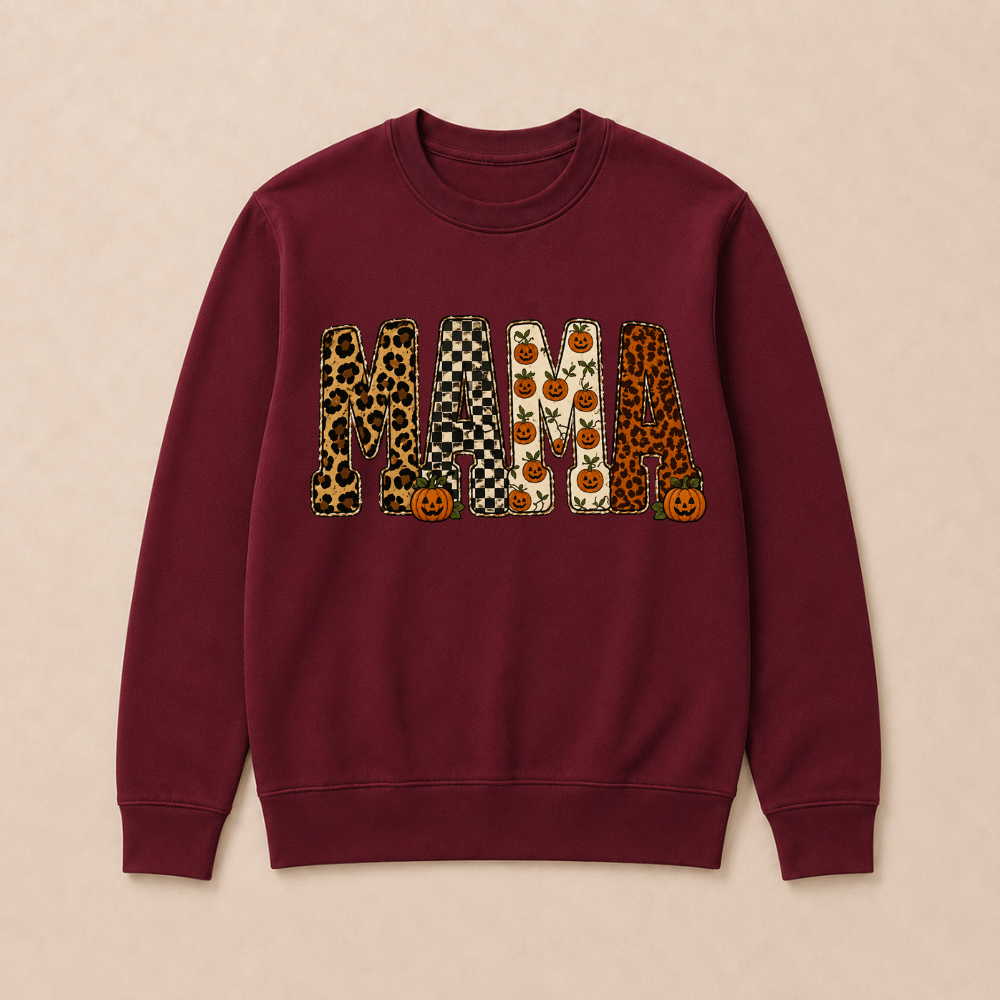 MAMA Halloween Pattern Pumpkin Sweatshirts