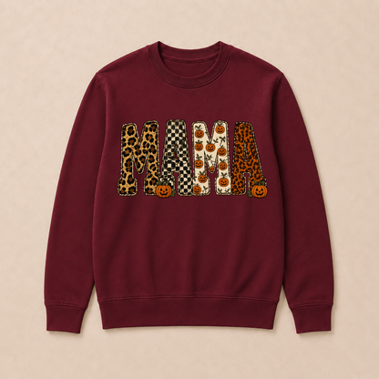 MAMA Halloween Pattern Pumpkin Sweatshirts