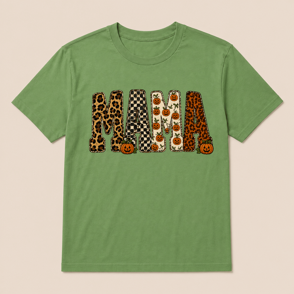 MAMA Halloween Pattern Pumpkin T-shirt