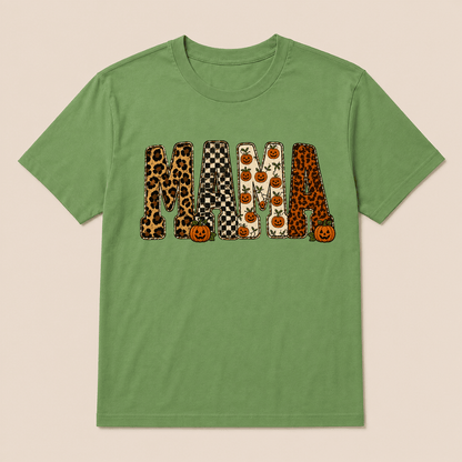 MAMA Halloween Pattern Pumpkin T-shirt