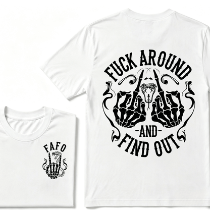 Fuck Around and Find Out Middle Finger Snake Head with Smoke T-Shirt