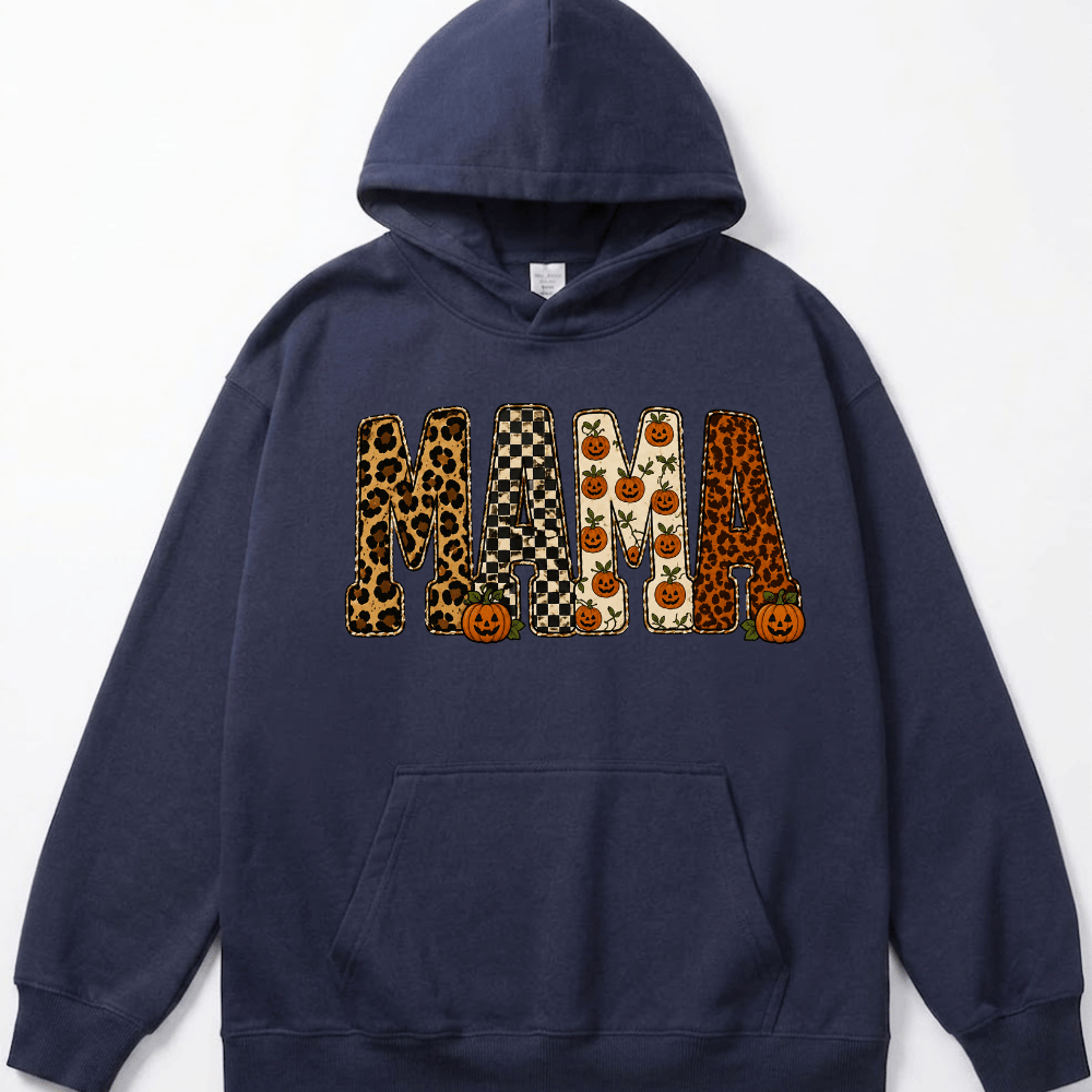 MAMA Halloween Pattern Pumpkin Hoodie