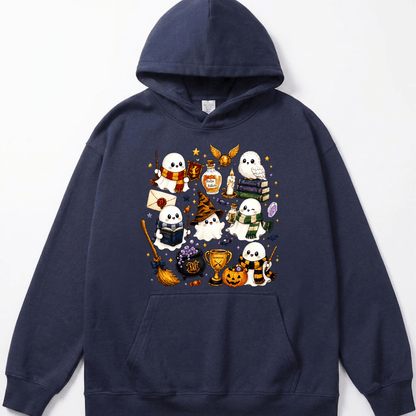 Halloween Cute Magical Ghost Hoodie, Cozy Halloween Party Hoodie