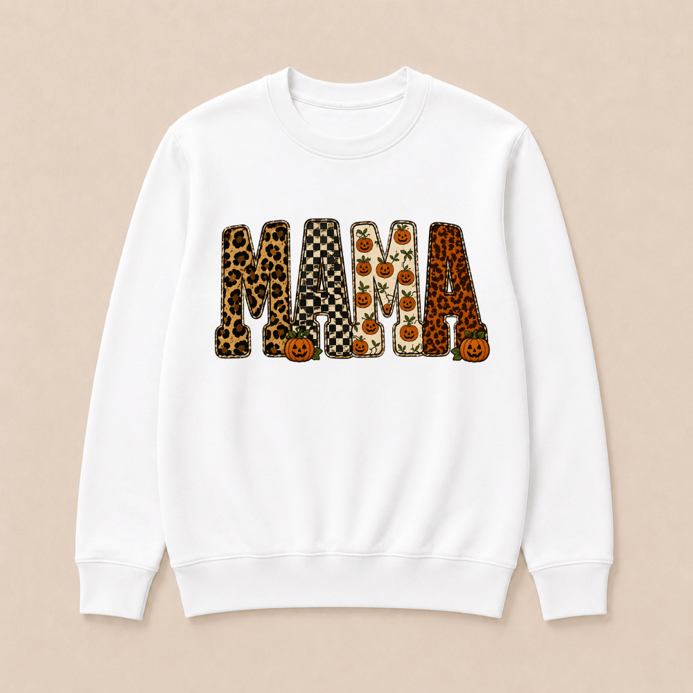 MAMA Halloween Pattern Pumpkin Sweatshirts