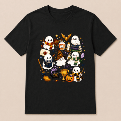 Halloween Cute Magical Ghost T-Shirt, Cozy Halloween Party Shirt