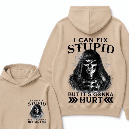 I Can Fix Stupid But It's Gonna Hurt Skull Hoodie