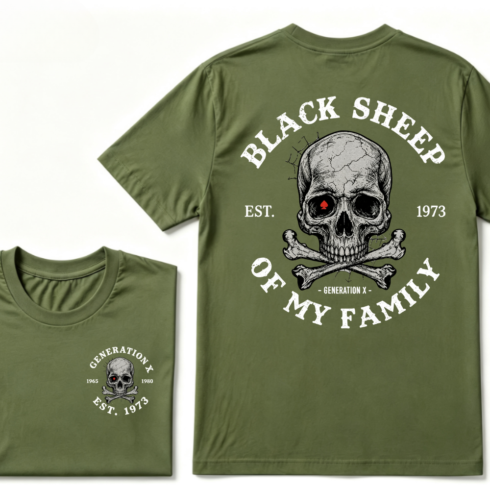 Custom Your Year. Black Sheep Of My Family Generation X EST.Year T-shirt