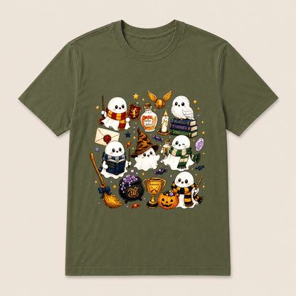 Halloween Cute Magical Ghost T-Shirt, Cozy Halloween Party Shirt