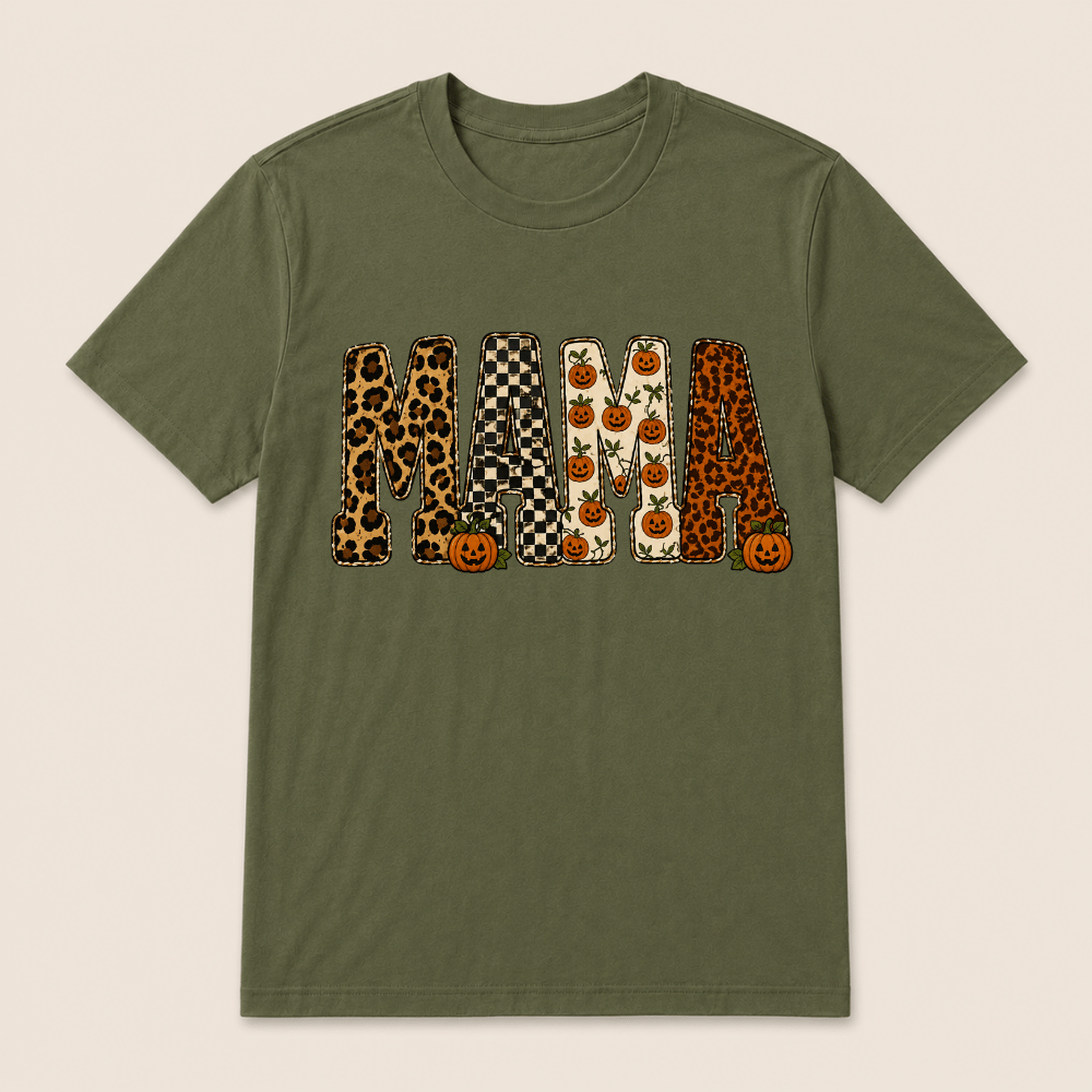 MAMA Halloween Pattern Pumpkin T-shirt