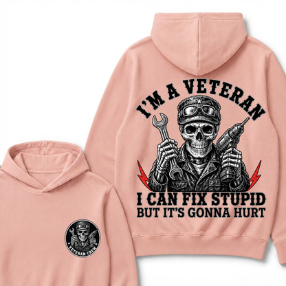 I'm A Veteran I Can Fix Stupid But It's Gonna Hurt Hoodie
