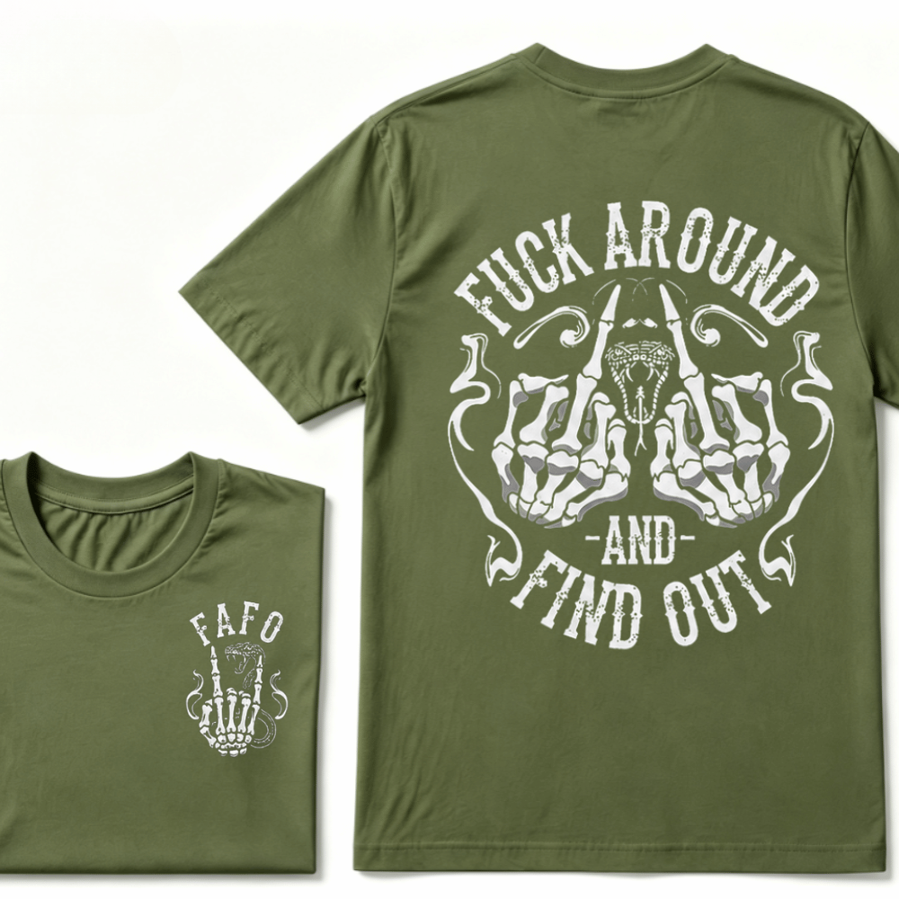 Fuck Around and Find Out Middle Finger Snake Head with Smoke T-Shirt