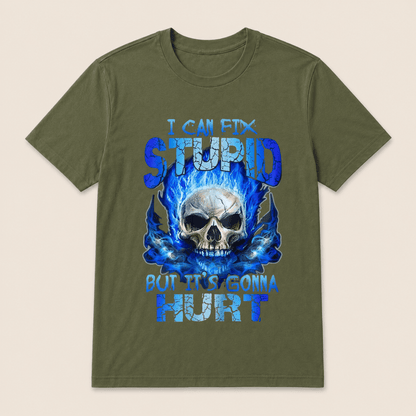 Skull Blue I Can Fix Stupid But It’s Gonna Hurt Shirt