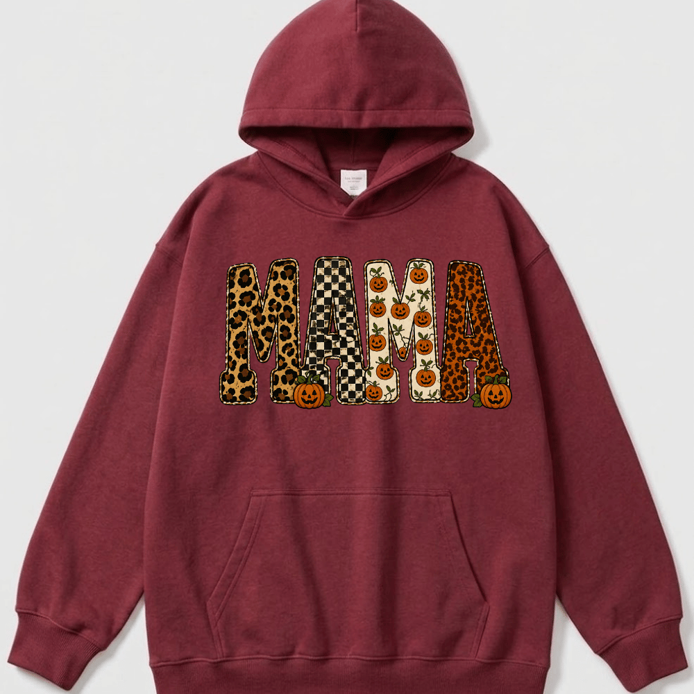 MAMA Halloween Pattern Pumpkin Hoodie