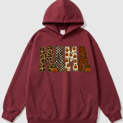 MAMA Halloween Pattern Pumpkin Hoodie