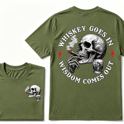 Whiskey Goes In Wisdom Comes Out T-shirt
