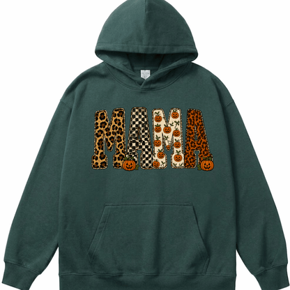 MAMA Halloween Pattern Pumpkin Hoodie