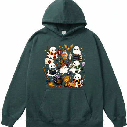 Halloween Cute Magical Ghost Hoodie, Cozy Halloween Party Hoodie