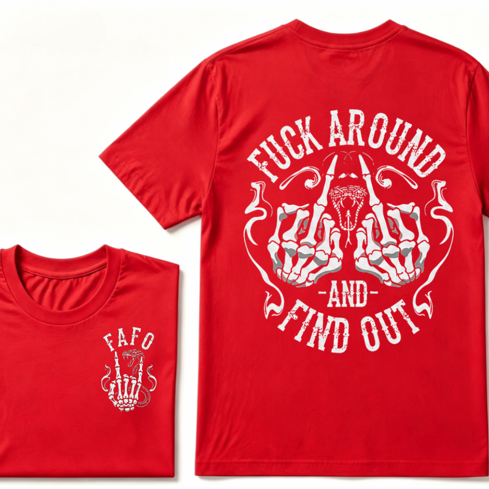 Fuck Around and Find Out Middle Finger Snake Head with Smoke T-Shirt
