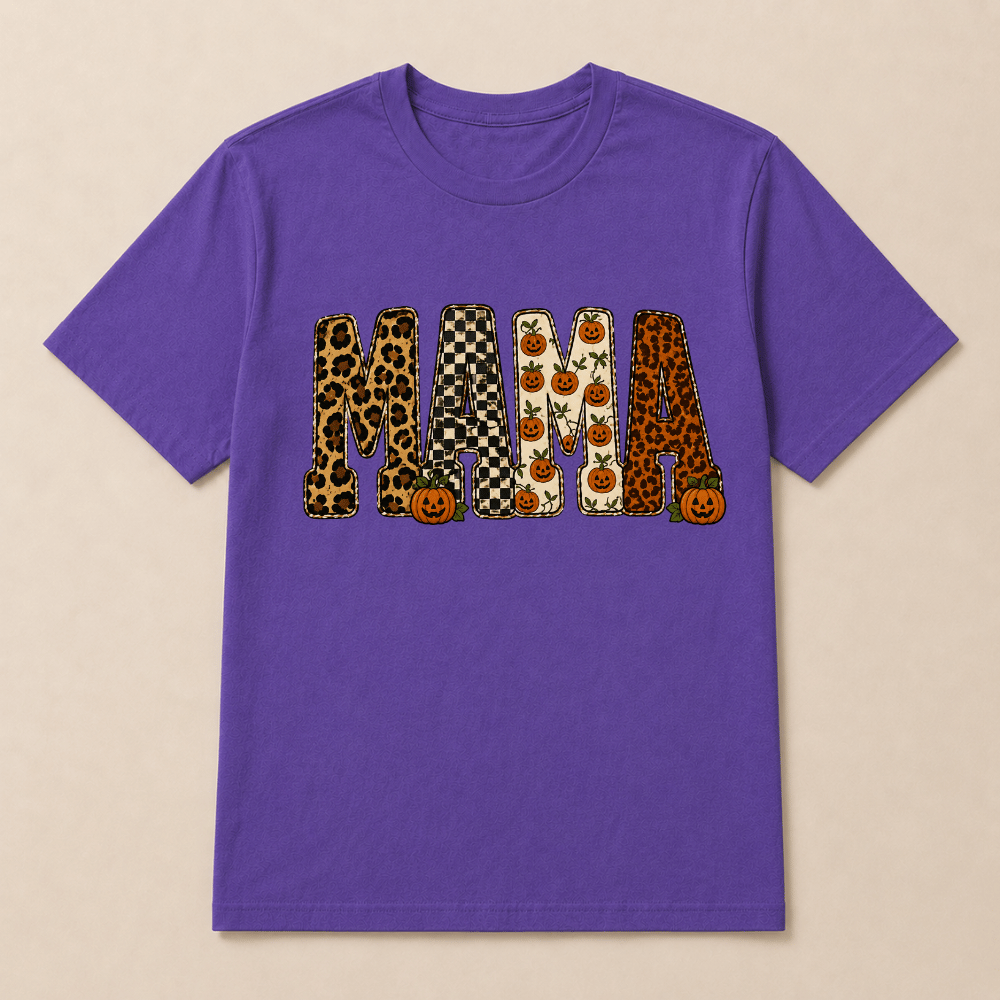 MAMA Halloween Pattern Pumpkin T-shirt