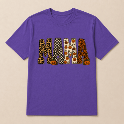 MAMA Halloween Pattern Pumpkin T-shirt