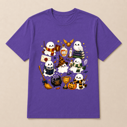 Halloween Cute Magical Ghost T-Shirt, Cozy Halloween Party Shirt