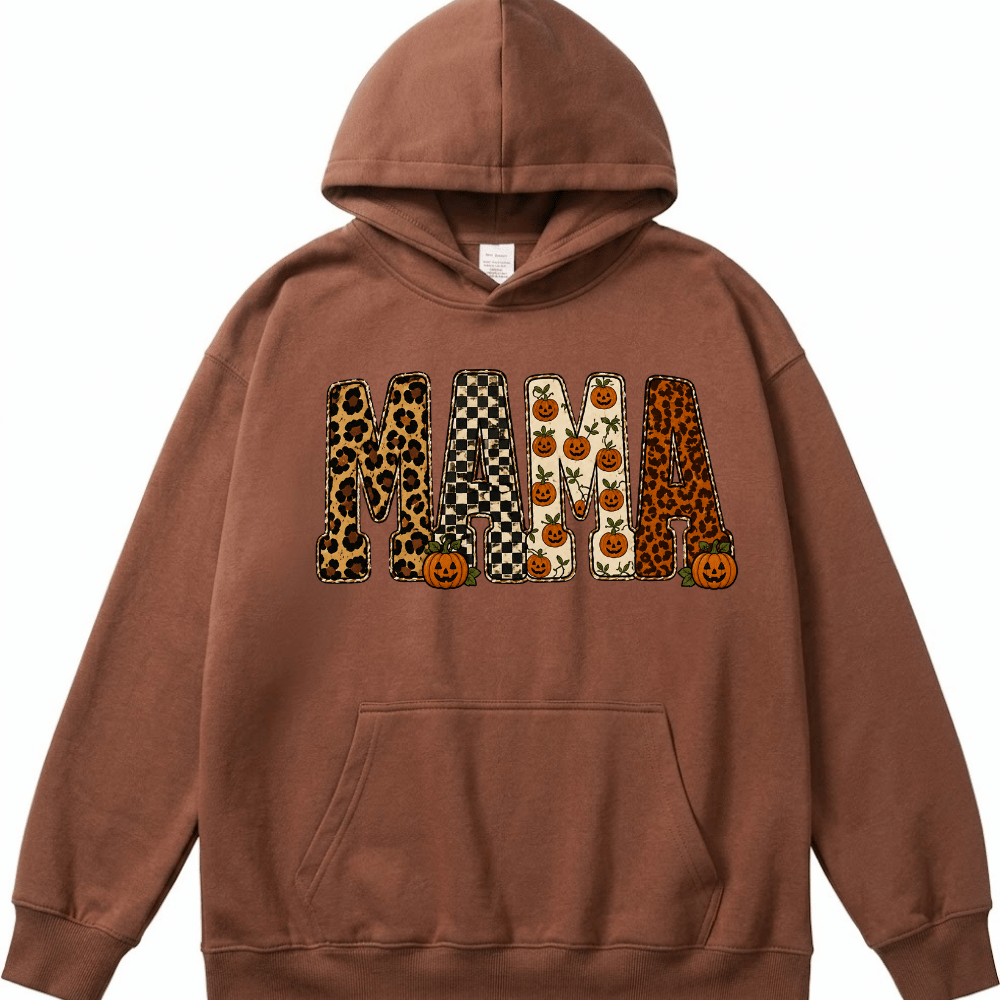 MAMA Halloween Pattern Pumpkin Hoodie