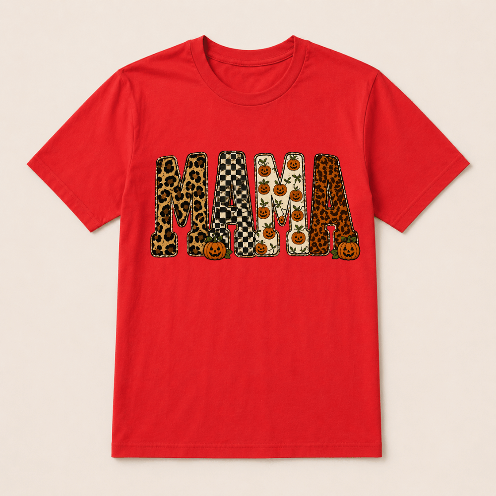 MAMA Halloween Pattern Pumpkin T-shirt