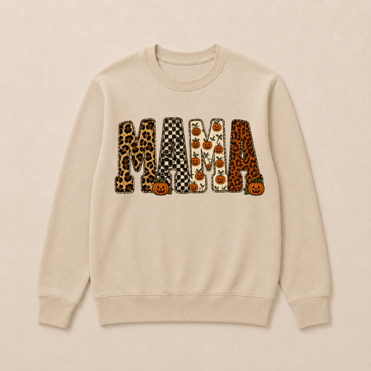 MAMA Halloween Pattern Pumpkin Sweatshirts