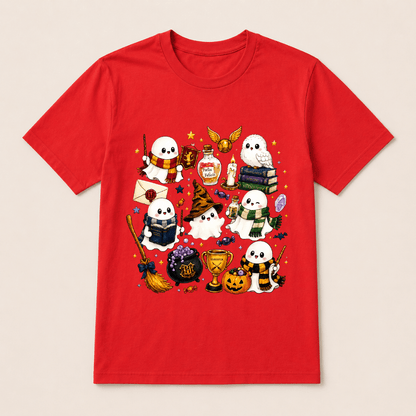 Halloween Cute Magical Ghost T-Shirt, Cozy Halloween Party Shirt