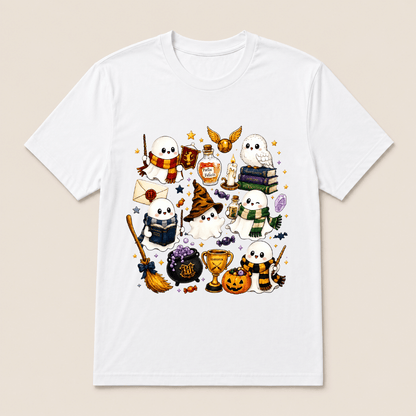 Halloween Cute Magical Ghost T-Shirt, Cozy Halloween Party Shirt