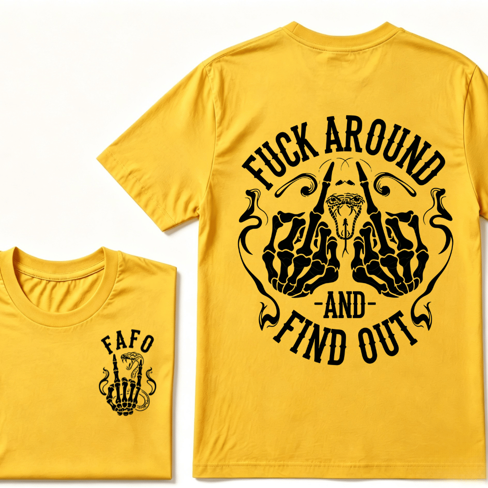 Fuck Around and Find Out Middle Finger Snake Head with Smoke T-Shirt