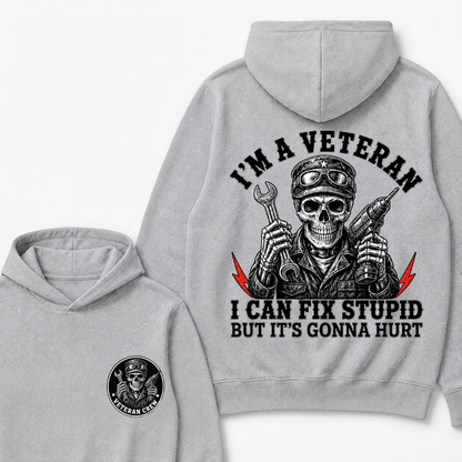 I'm A Veteran I Can Fix Stupid But It's Gonna Hurt Hoodie