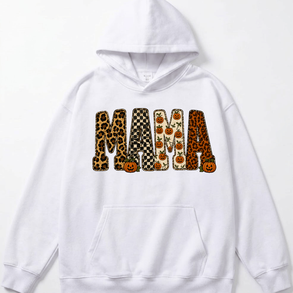 MAMA Halloween Pattern Pumpkin Hoodie