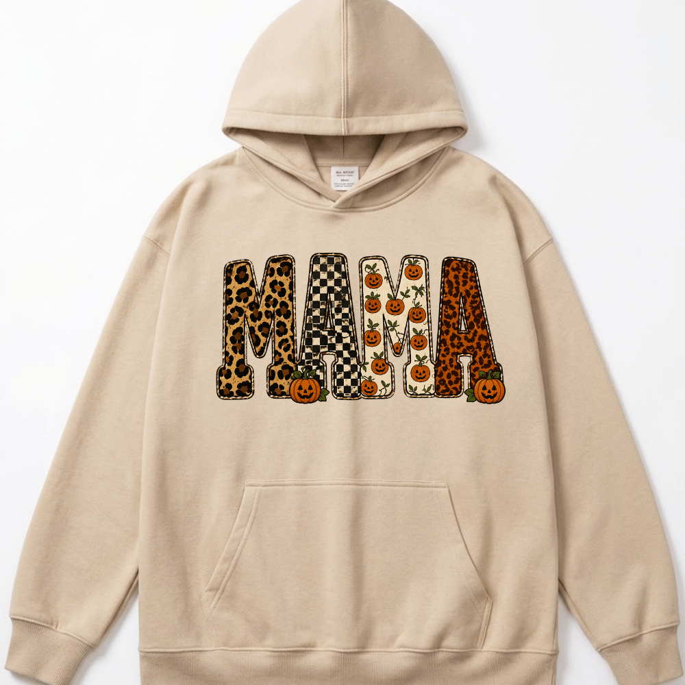 MAMA Halloween Pattern Pumpkin Hoodie
