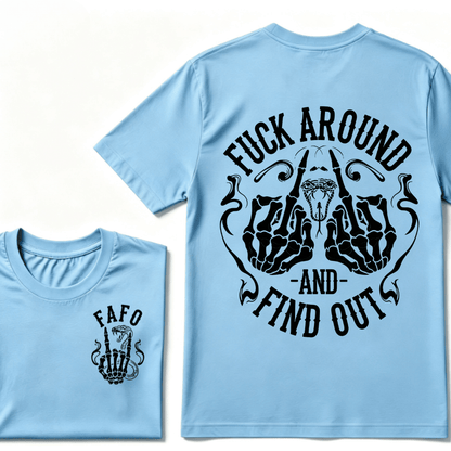 Fuck Around and Find Out Middle Finger Snake Head with Smoke T-Shirt