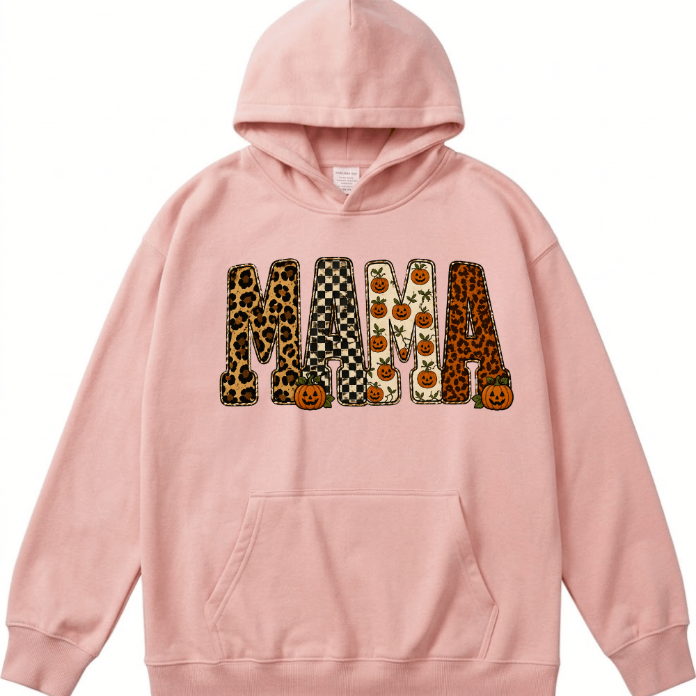 MAMA Halloween Pattern Pumpkin Hoodie