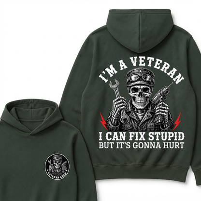 I'm A Veteran I Can Fix Stupid But It's Gonna Hurt Hoodie