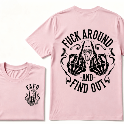 Fuck Around and Find Out Middle Finger Snake Head with Smoke T-Shirt