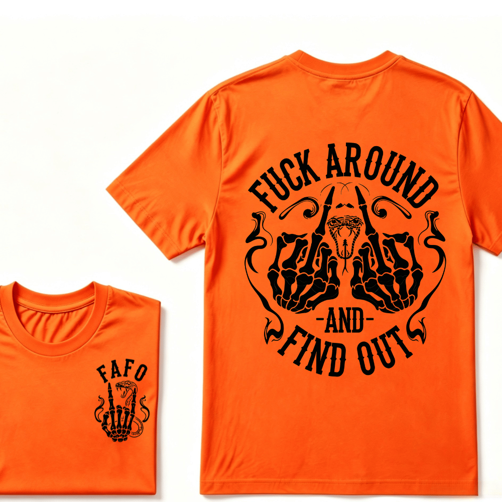 Fuck Around and Find Out Middle Finger Snake Head with Smoke T-Shirt