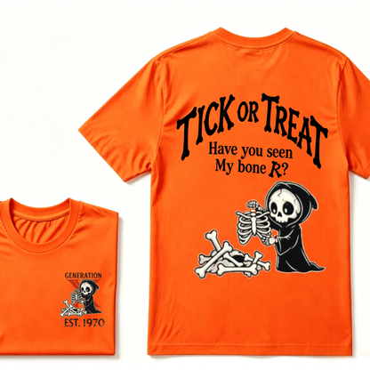 Custom Year GENERATION X EST.Year Tick Or Treat Have You Seen My Bone T-shirt