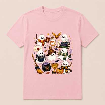 Halloween Cute Magical Ghost T-Shirt, Cozy Halloween Party Shirt