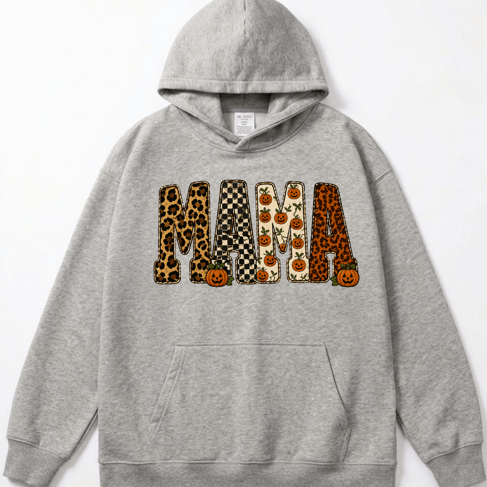 MAMA Halloween Pattern Pumpkin Hoodie