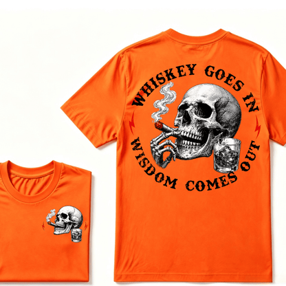 Whiskey Goes In Wisdom Comes Out T-shirt